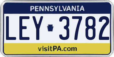 PA license plate LEY3782