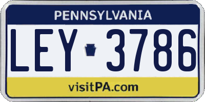 PA license plate LEY3786