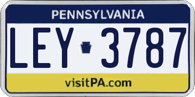PA license plate LEY3787