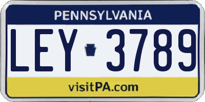 PA license plate LEY3789