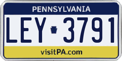 PA license plate LEY3791