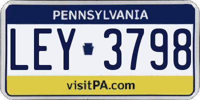 PA license plate LEY3798