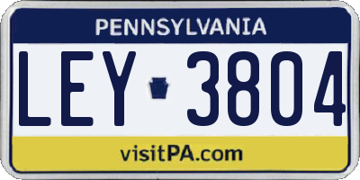 PA license plate LEY3804