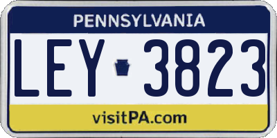PA license plate LEY3823
