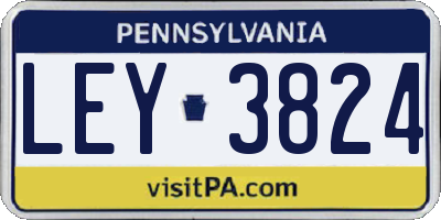 PA license plate LEY3824