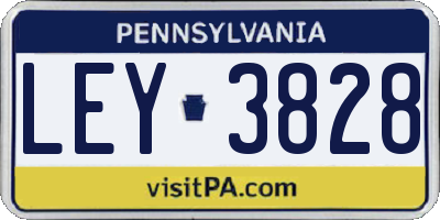 PA license plate LEY3828