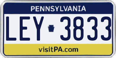 PA license plate LEY3833