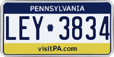 PA license plate LEY3834