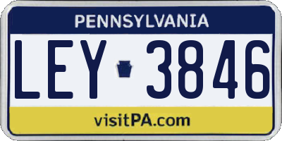 PA license plate LEY3846