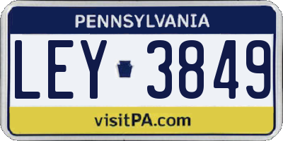 PA license plate LEY3849