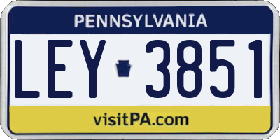 PA license plate LEY3851