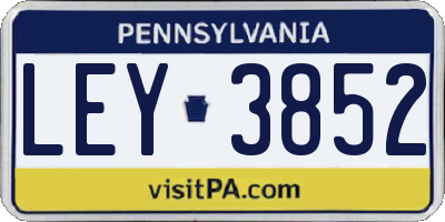 PA license plate LEY3852