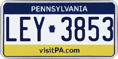 PA license plate LEY3853