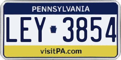 PA license plate LEY3854