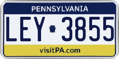 PA license plate LEY3855