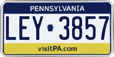 PA license plate LEY3857