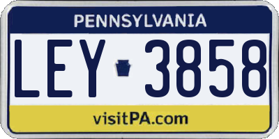 PA license plate LEY3858