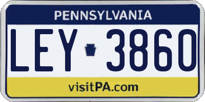 PA license plate LEY3860