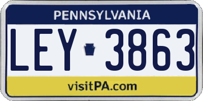 PA license plate LEY3863