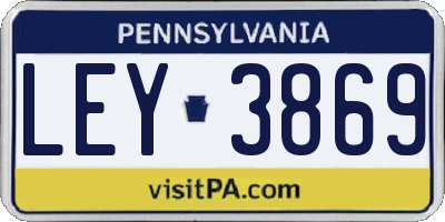 PA license plate LEY3869
