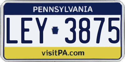PA license plate LEY3875