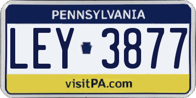 PA license plate LEY3877
