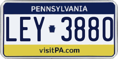 PA license plate LEY3880