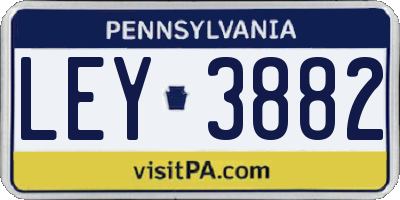 PA license plate LEY3882