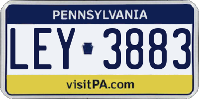 PA license plate LEY3883