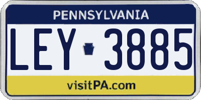 PA license plate LEY3885
