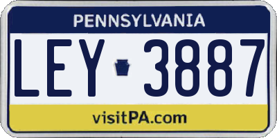 PA license plate LEY3887