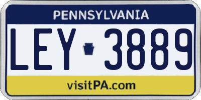 PA license plate LEY3889