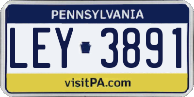 PA license plate LEY3891