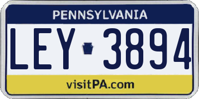 PA license plate LEY3894