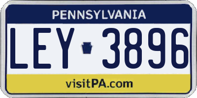 PA license plate LEY3896