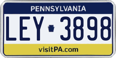 PA license plate LEY3898