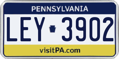 PA license plate LEY3902
