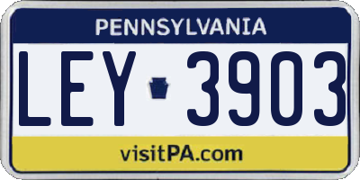 PA license plate LEY3903