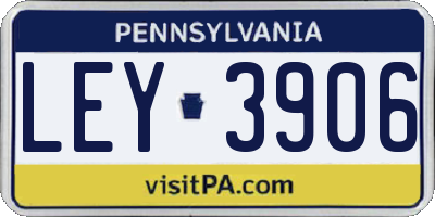 PA license plate LEY3906