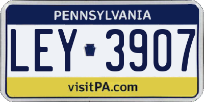 PA license plate LEY3907