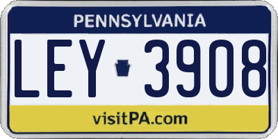 PA license plate LEY3908