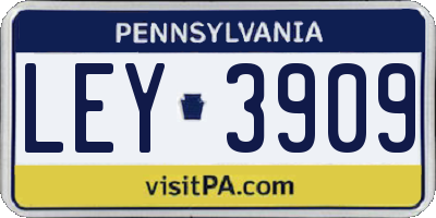 PA license plate LEY3909