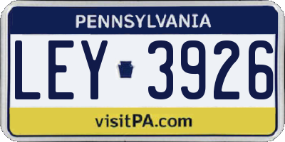 PA license plate LEY3926