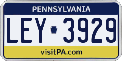 PA license plate LEY3929