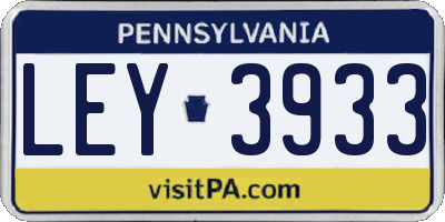PA license plate LEY3933