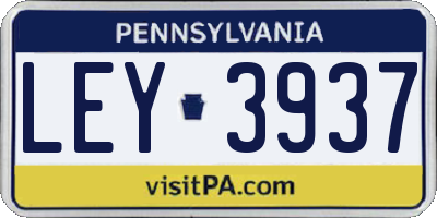 PA license plate LEY3937