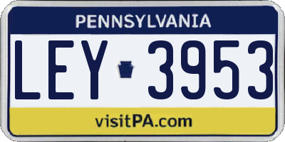 PA license plate LEY3953