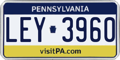 PA license plate LEY3960