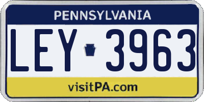 PA license plate LEY3963