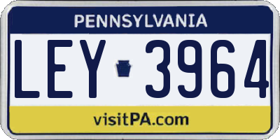 PA license plate LEY3964